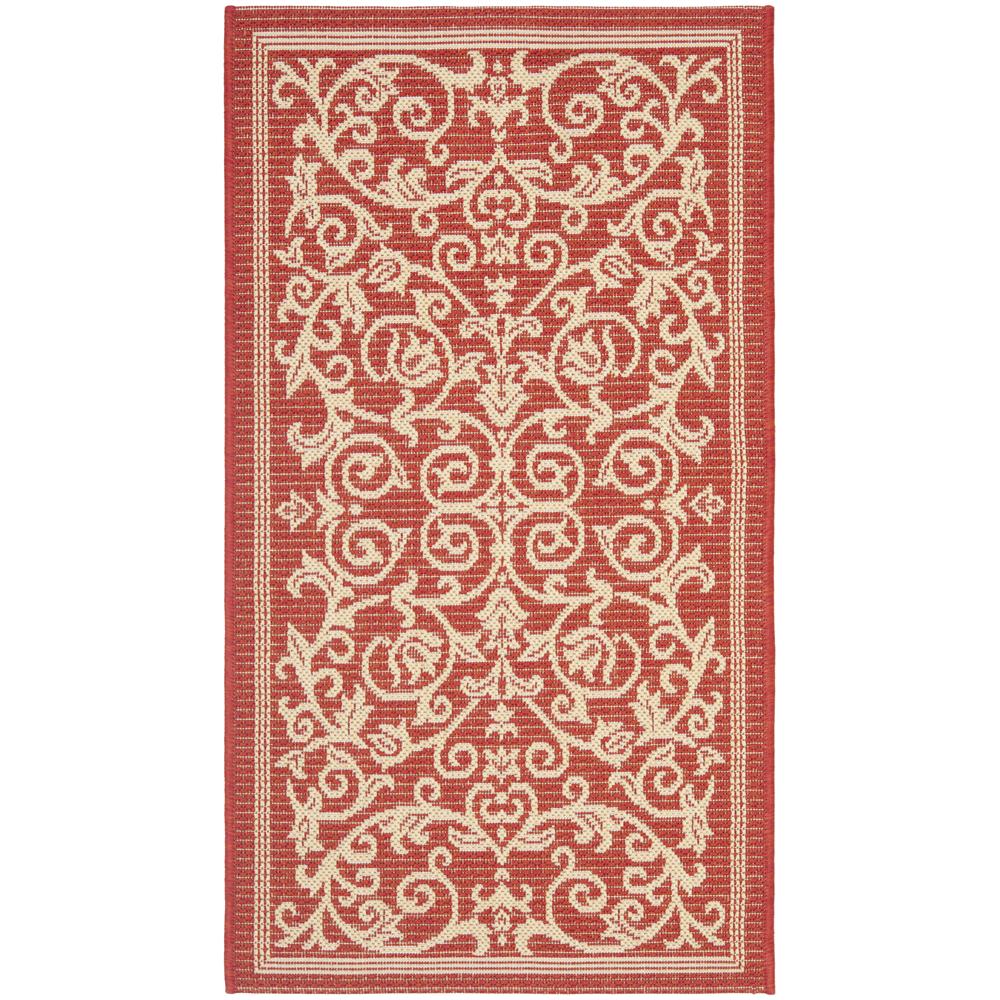 Safavieh CY2098-3707-2 Courtyard Area Rug in RED / NATURAL