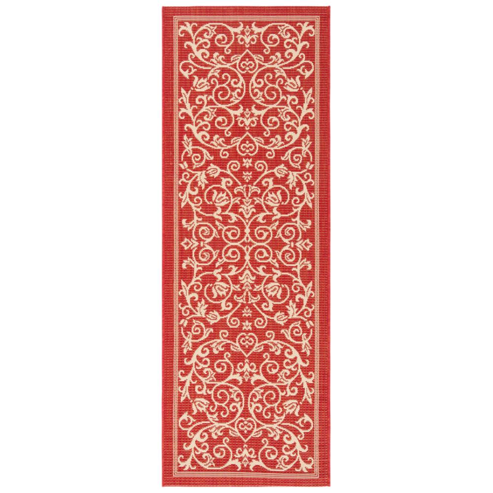 Safavieh CY2098-3707-27 Courtyard Area Rug in RED / NATURAL