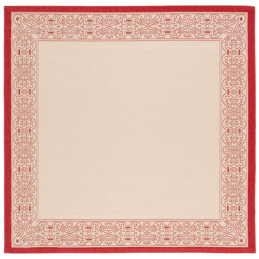 Safavieh CY2099-3701-7SQ Courtyard Area Rug in NATURAL / RED