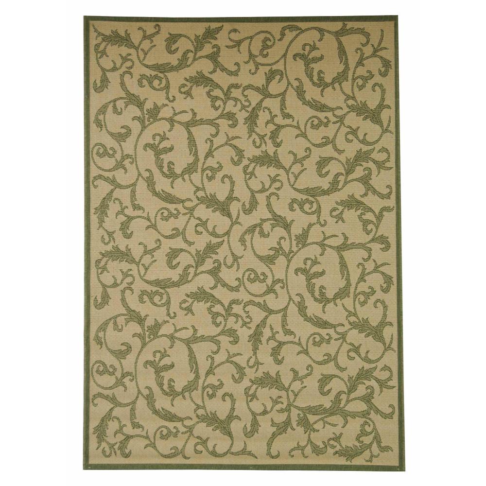 Safavieh CY2653-1E01-5 Courtyard Area Rug in NATURAL / OLIVE