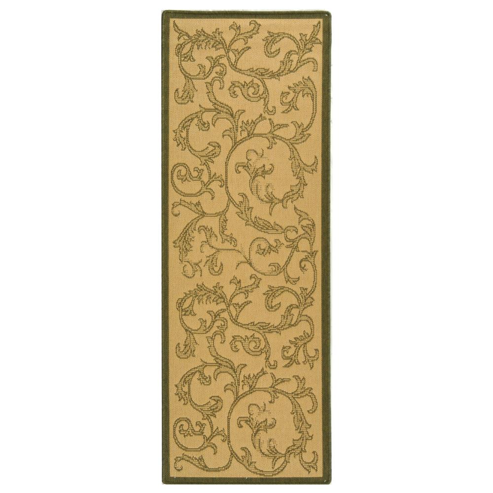 Safavieh CY2653-1E01-210 Courtyard Area Rug in NATURAL / OLIVE