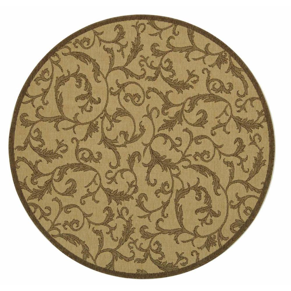 Safavieh CY2653-3001-5R Courtyard Area Rug in NATURAL / BROWN
