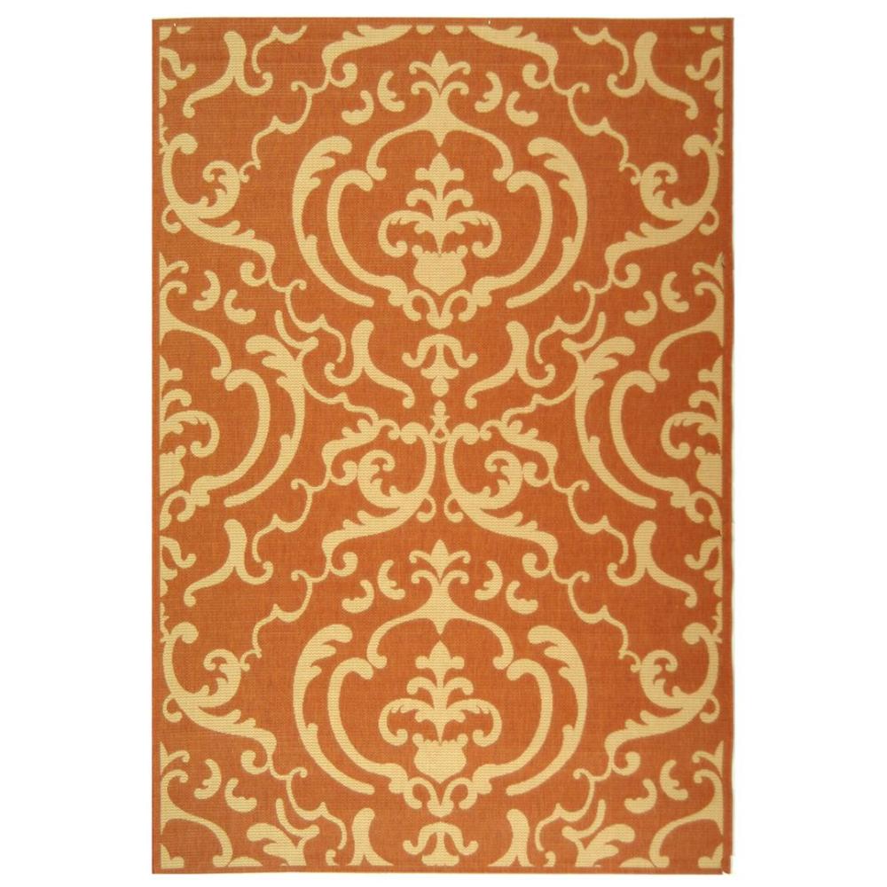 Safavieh CY2663-3202-6 Courtyard Area Rug in TERRACOTTA / NATURAL