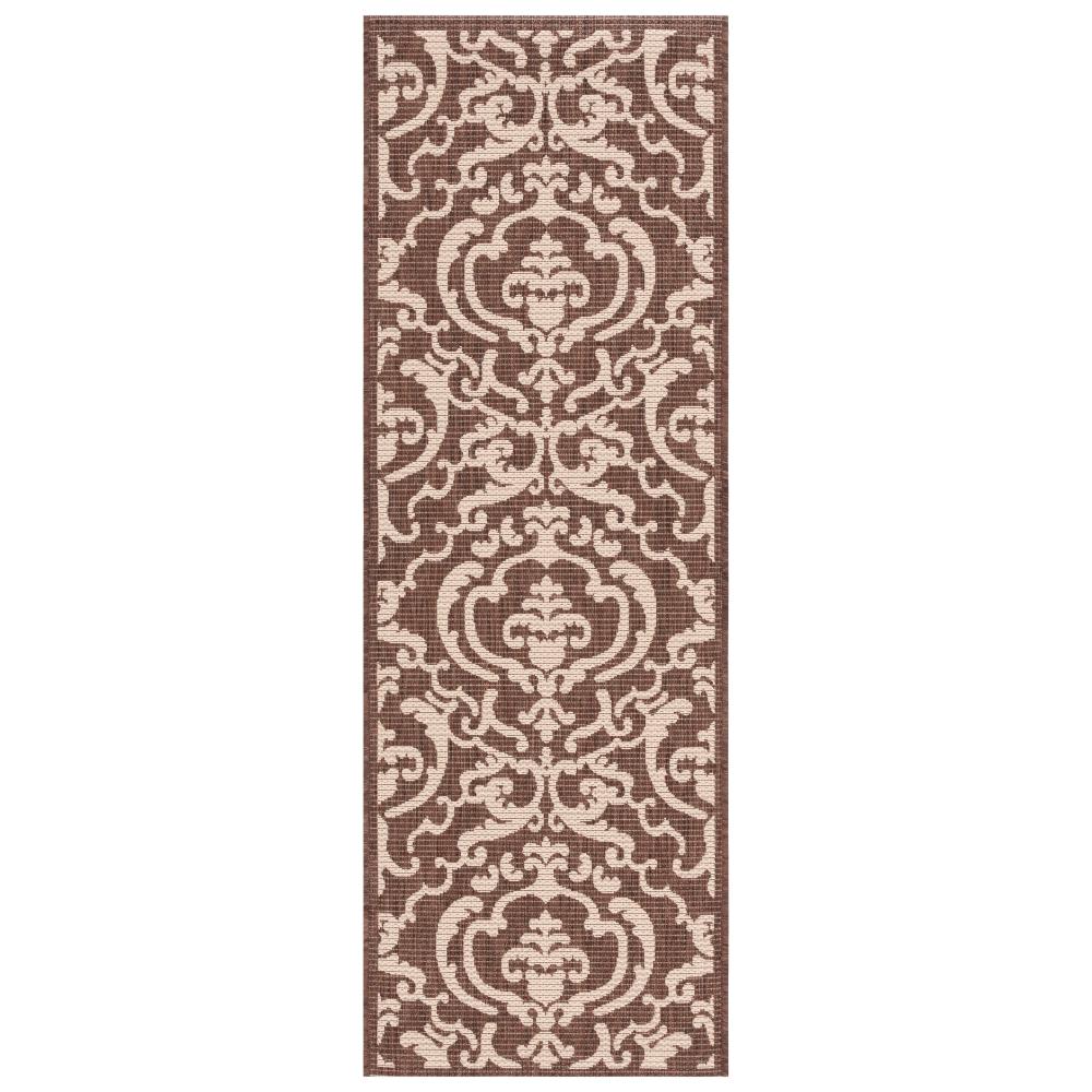 Safavieh CY2663-3409-210 Courtyard Area Rug in CHOCOLATE / NATURAL