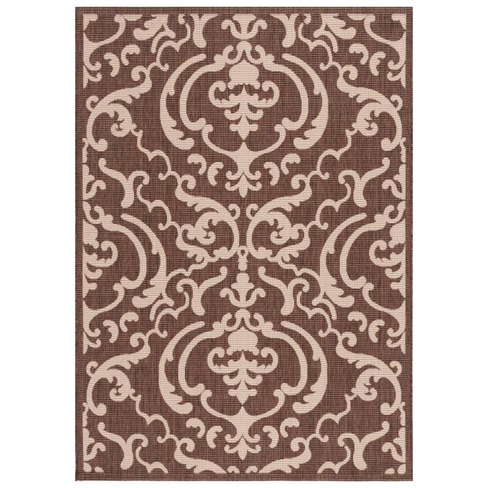 Safavieh CY2663-3409-4 Courtyard Area Rug in CHOCOLATE / NATURAL