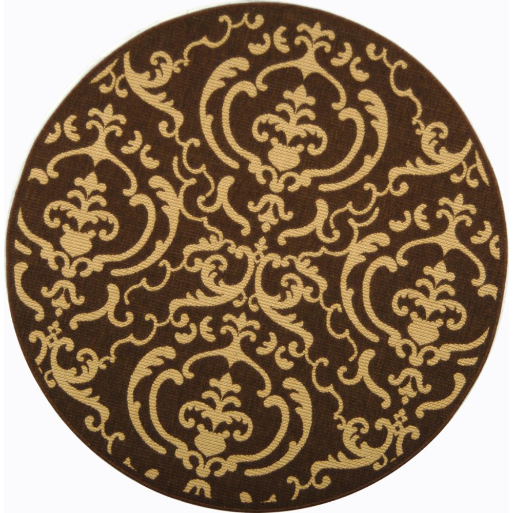 Safavieh CY2663-3409-5R Courtyard Area Rug in CHOCOLATE / NATURAL