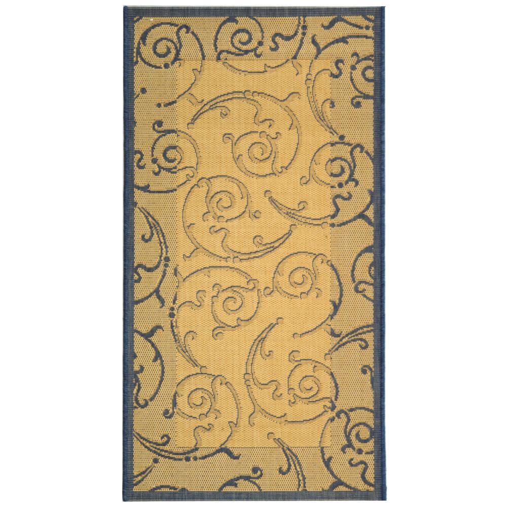 Safavieh CY2665-3101-3 Courtyard Area Rug in NATURAL / BLUE