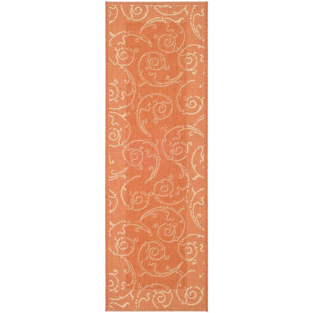 Safavieh CY2665-3202-27 Courtyard Area Rug in TERRACOTTA / NATURAL