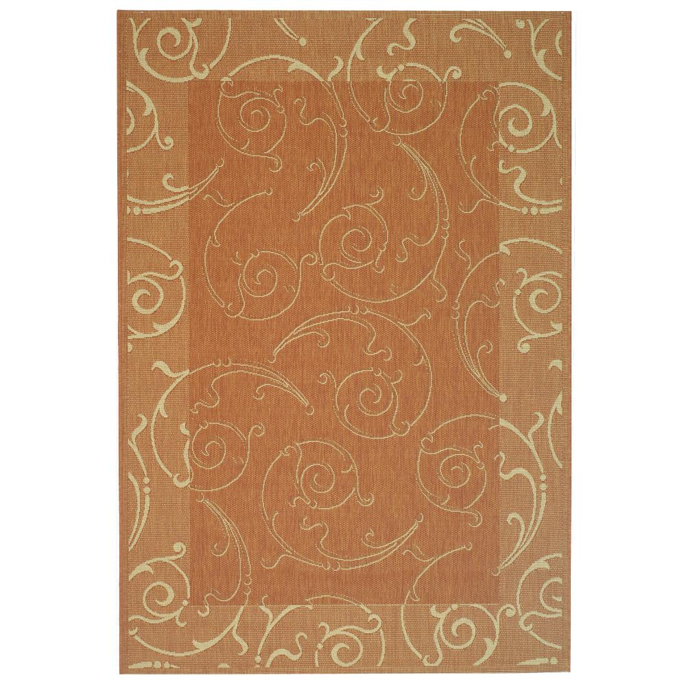 Safavieh CY2665-3202-5 Courtyard Area Rug in TERRACOTTA / NATURAL
