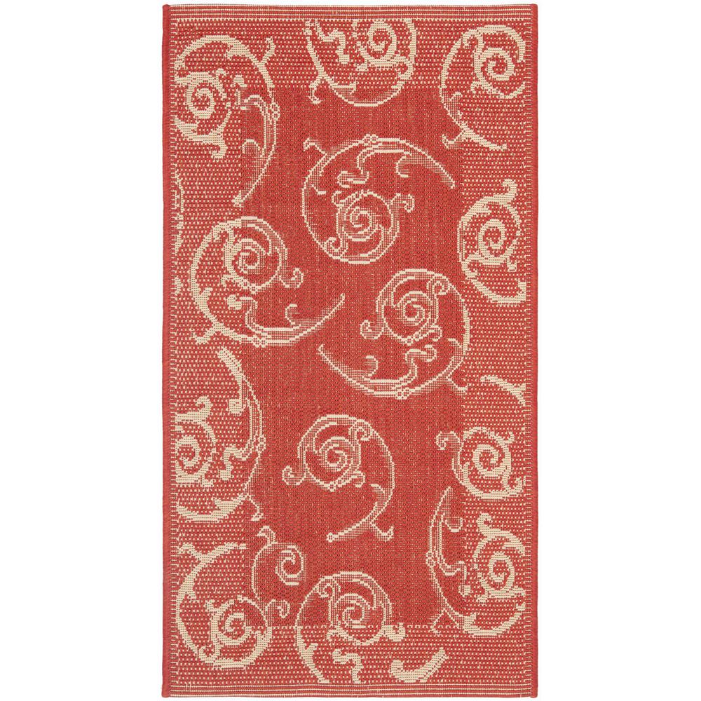 Safavieh CY2665-3707-4 Courtyard Area Rug in RED / NATURAL