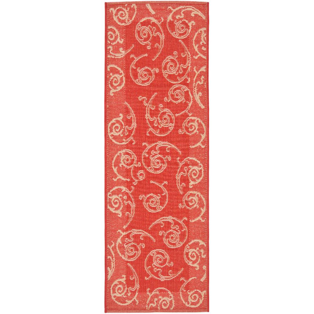 Safavieh CY2665-3707-27 Courtyard Area Rug in RED / NATURAL