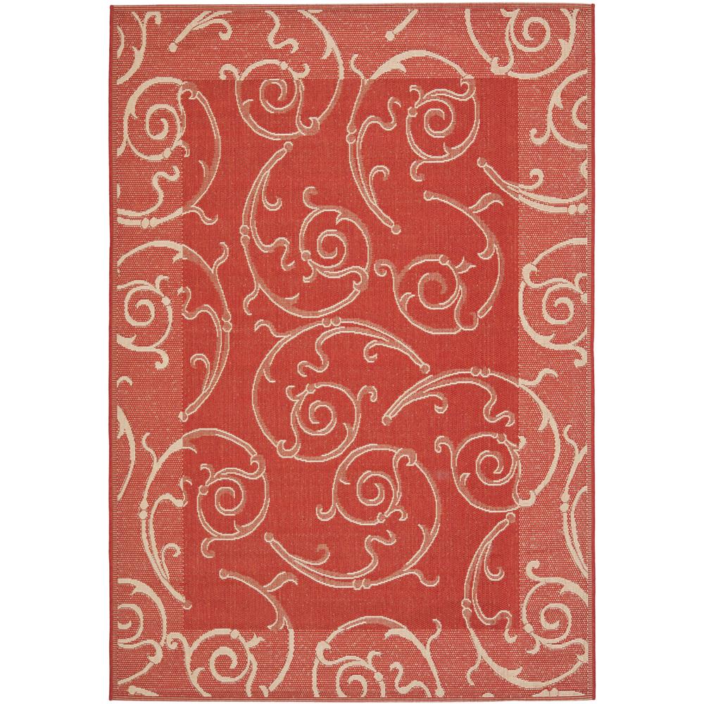Safavieh CY2665-3707-9 Courtyard Area Rug in RED / NATURAL