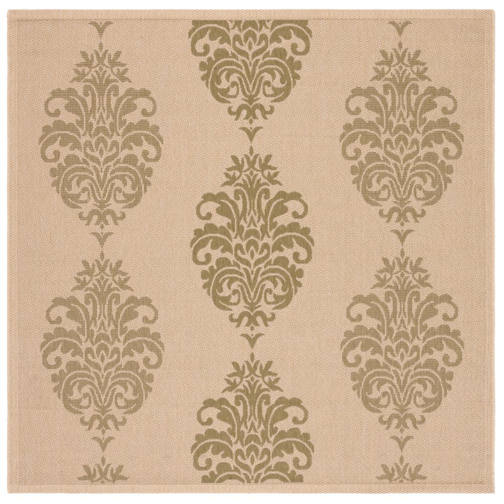 Safavieh CY2720-1E01-7SQ Courtyard Area Rug in NATURAL / OLIVE
