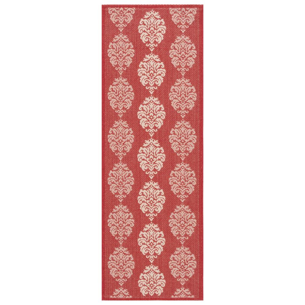 Safavieh CY2720-3707-212 Courtyard Area Rug in Red / Natural