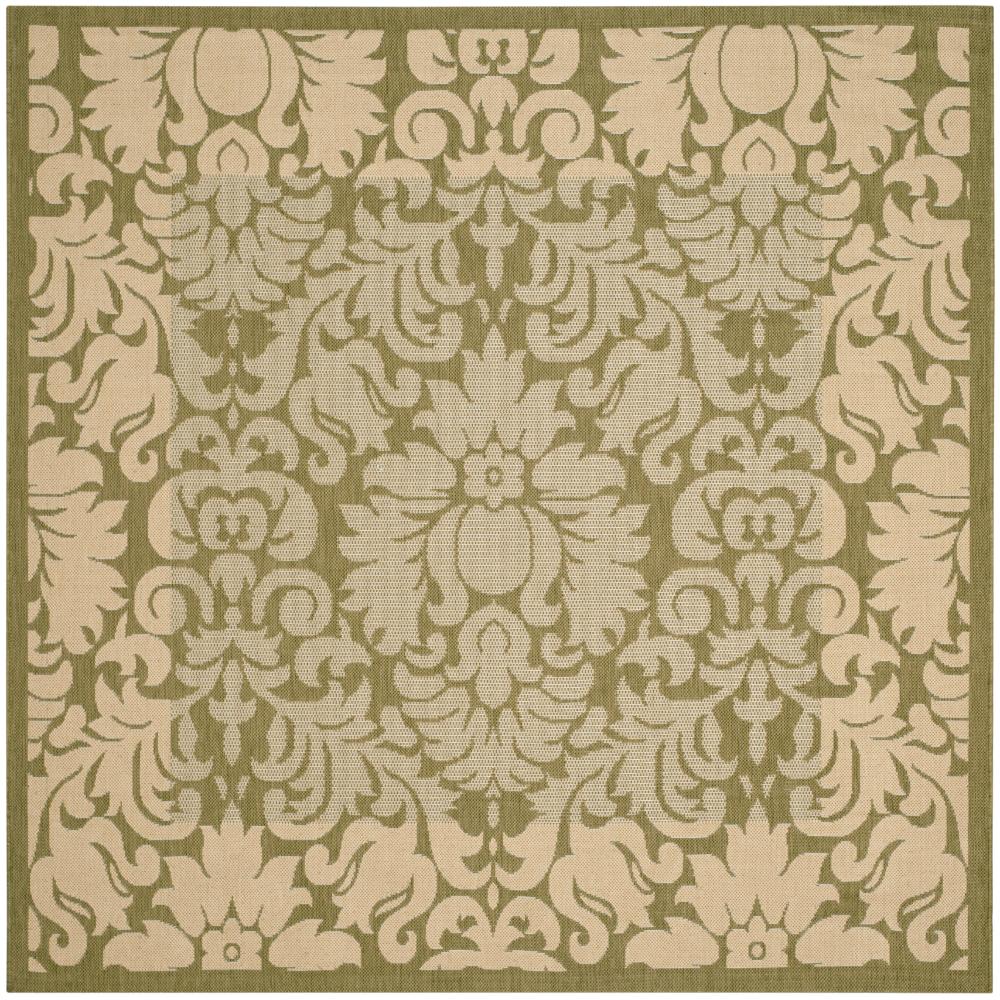 Safavieh CY2727-1E06-7SQ Courtyard Area Rug in OLIVE / NATURAL
