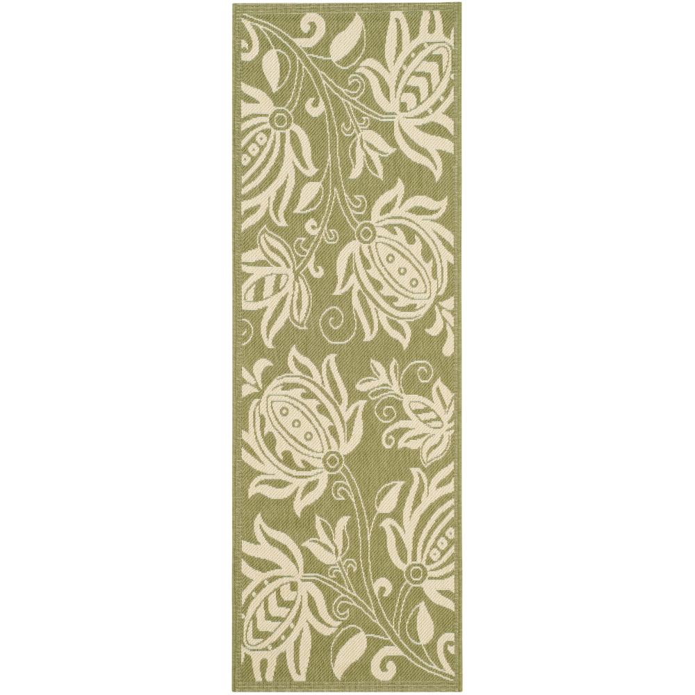 Safavieh CY2961-1E06-27 Courtyard Area Rug in OLIVE / NATURAL