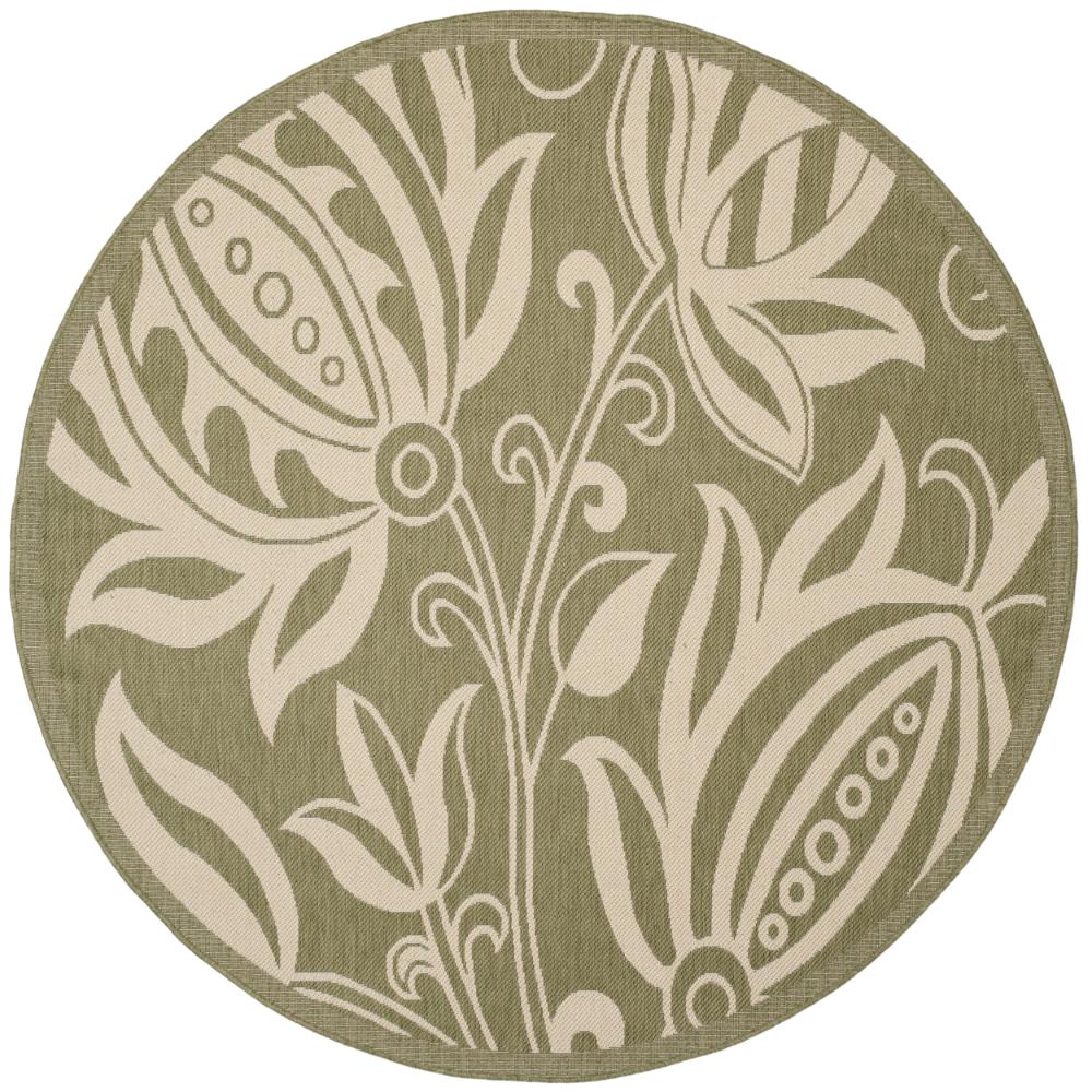 Safavieh CY2961-1E06-5R Courtyard Area Rug in OLIVE / NATURAL