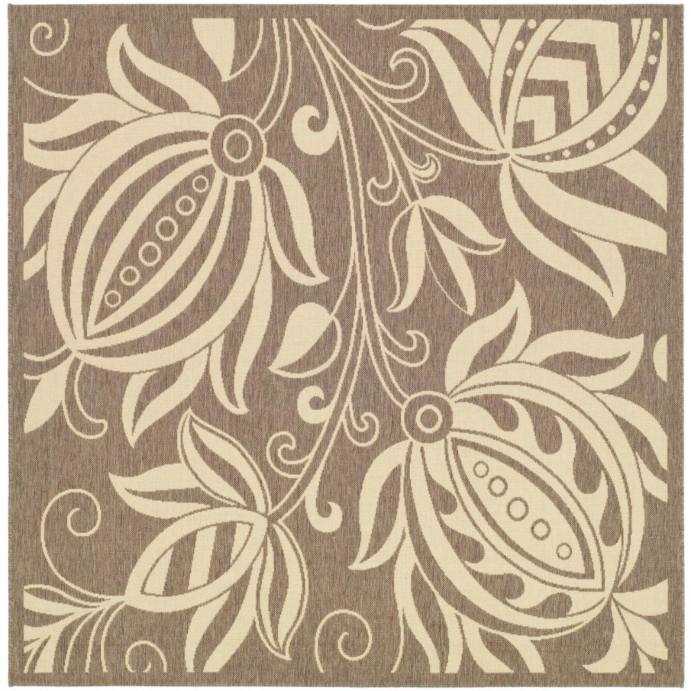 Safavieh CY2961-3009-7SQ Courtyard Area Rug in Brown / Natural