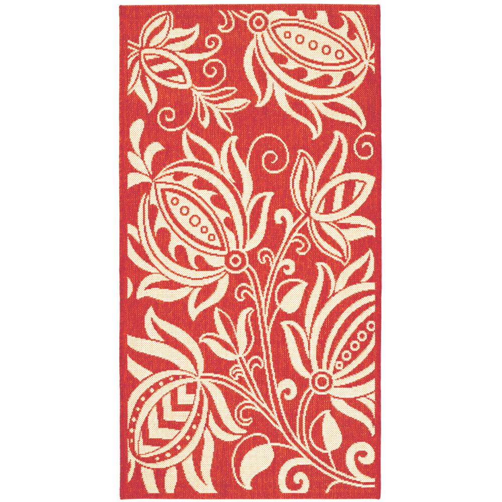 Safavieh CY2961-3707-3 Courtyard Area Rug in RED / NATURAL
