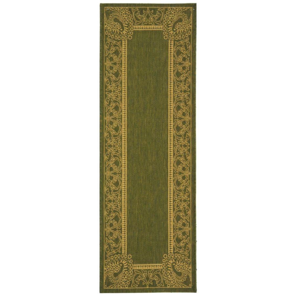 Safavieh CY2965-1E06-27 Courtyard Area Rug in OLIVE / NATURAL
