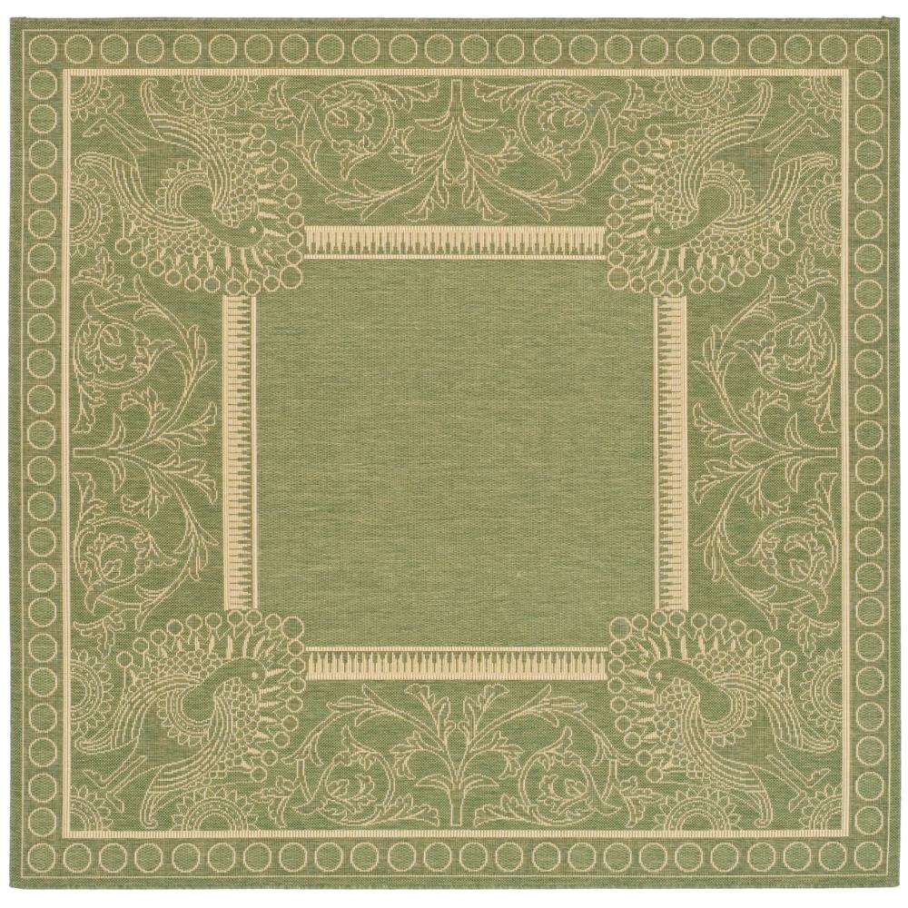 Safavieh CY2965-1E06-7SQ Courtyard Area Rug in OLIVE / NATURAL