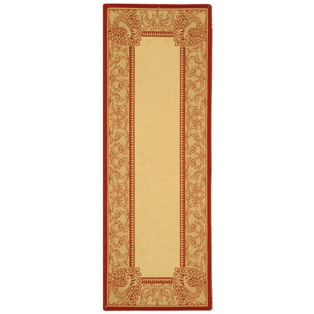 Safavieh CY2965-3701-210 Courtyard Area Rug in NATURAL / RED