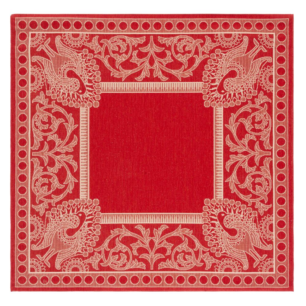 Safavieh CY2965-3707-7SQ Courtyard Area Rug in RED / NATURAL