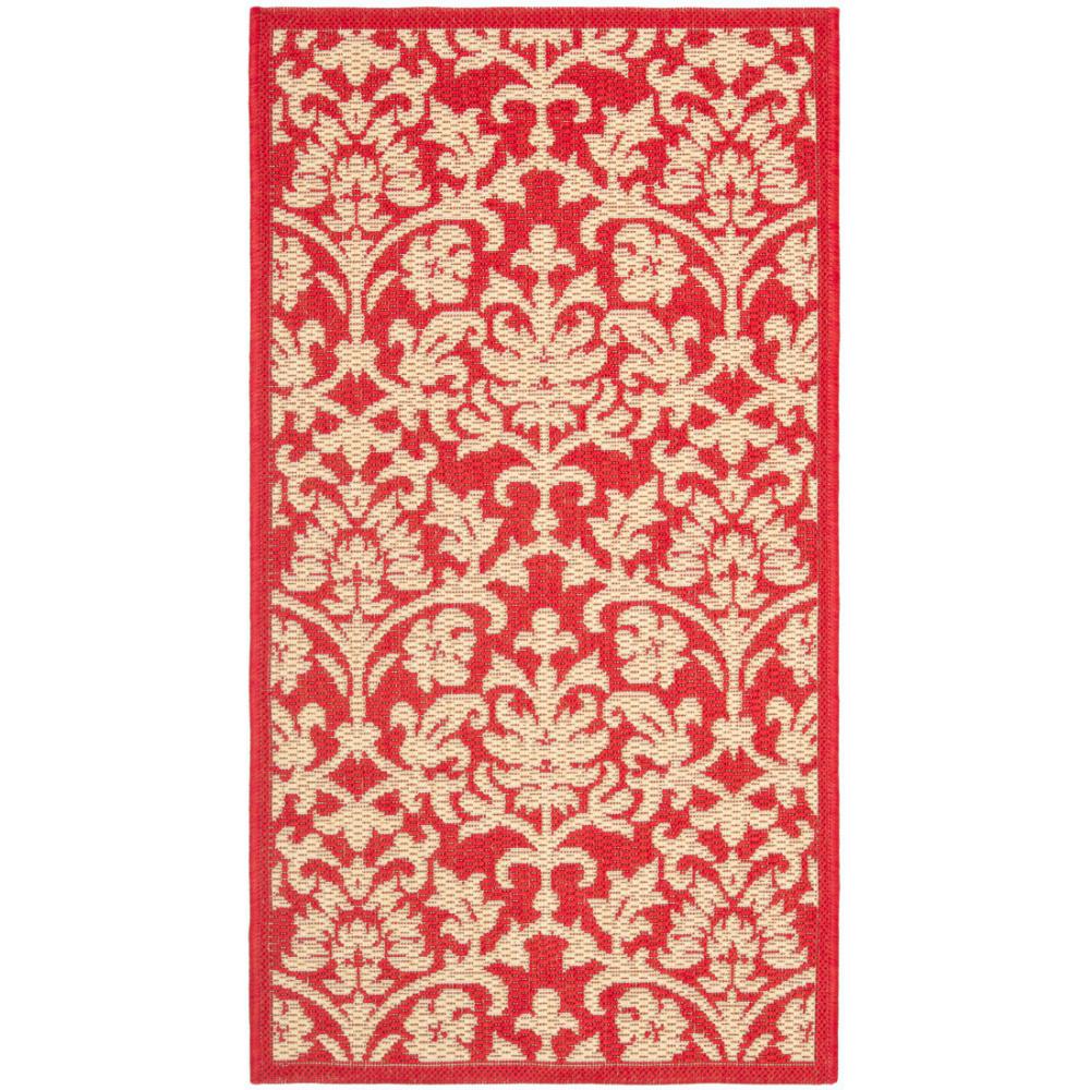 Safavieh CY3416-3707-2 Courtyard Area Rug in Red / Natural