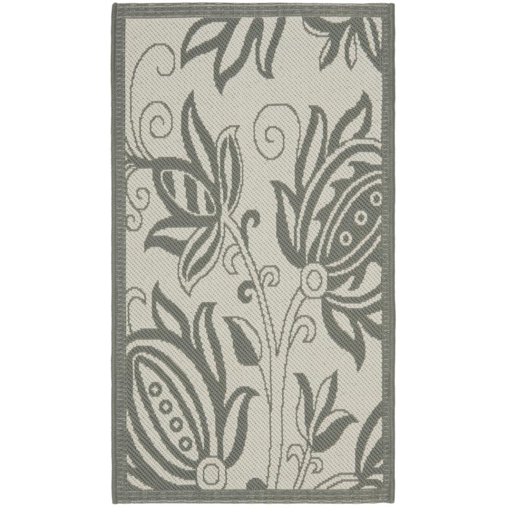 Safavieh CY6109-78-210 Courtyard Area Rug in LIGHT GREY / ANTHRACITE
