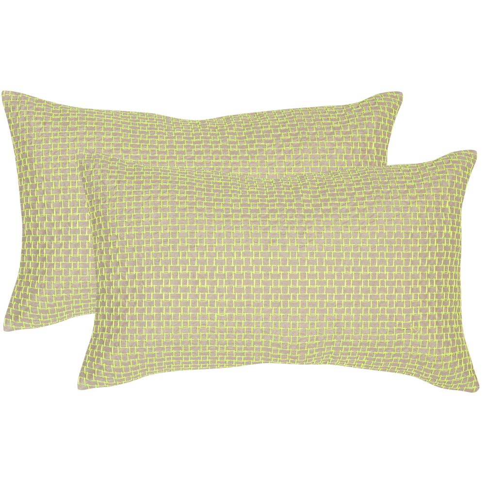 Safavieh Box Stitch Textures & Weaves Neon Citris Pillow