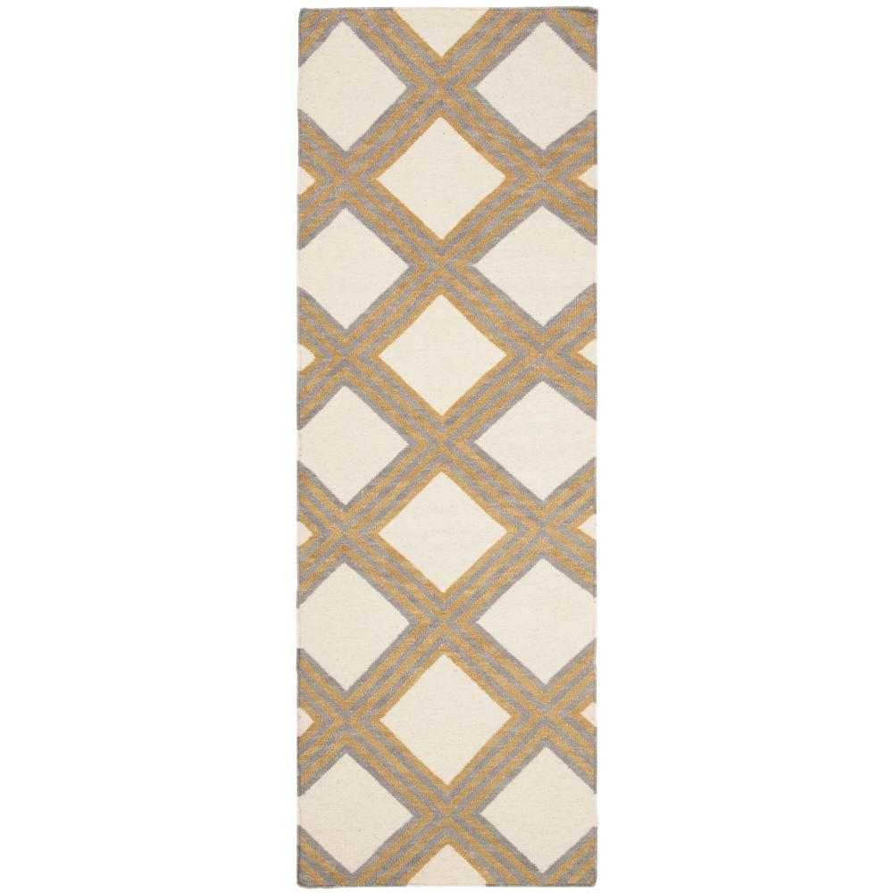 Safavieh DHU109A-4 DHURRIES Indoor in IVORY / GOLD