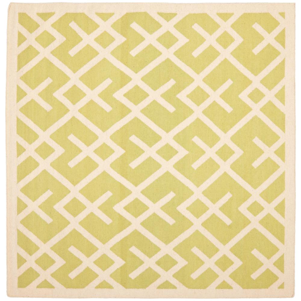 Safavieh DHU552A-8SQ Dhurries Area Rug in Light Green / Ivory