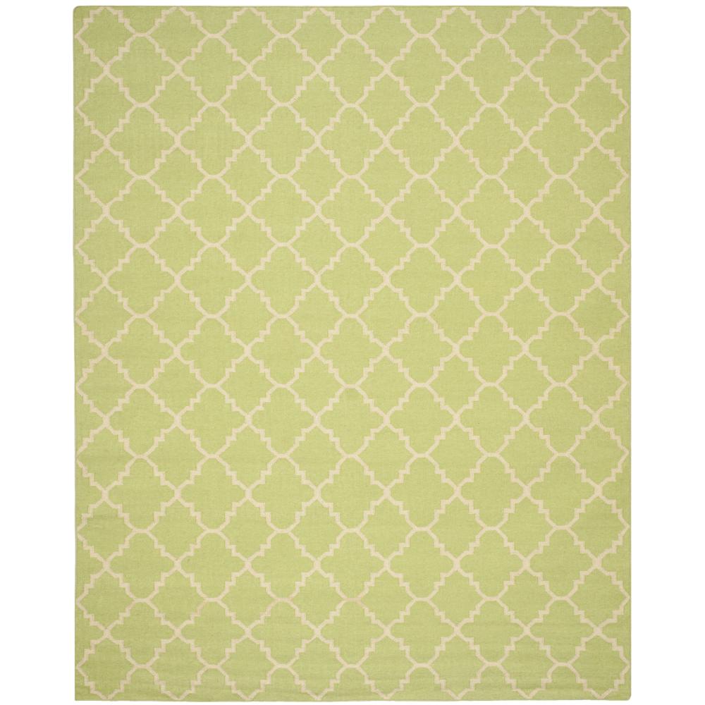 Safavieh DHU554A-9 Dhurries Area Rug in LIGHT GREEN / IVORY