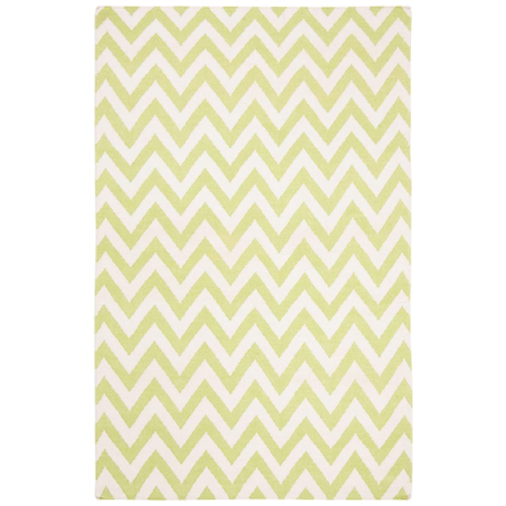 Safavieh DHU557A-5 Dhurries Area Rug in Green / Ivory