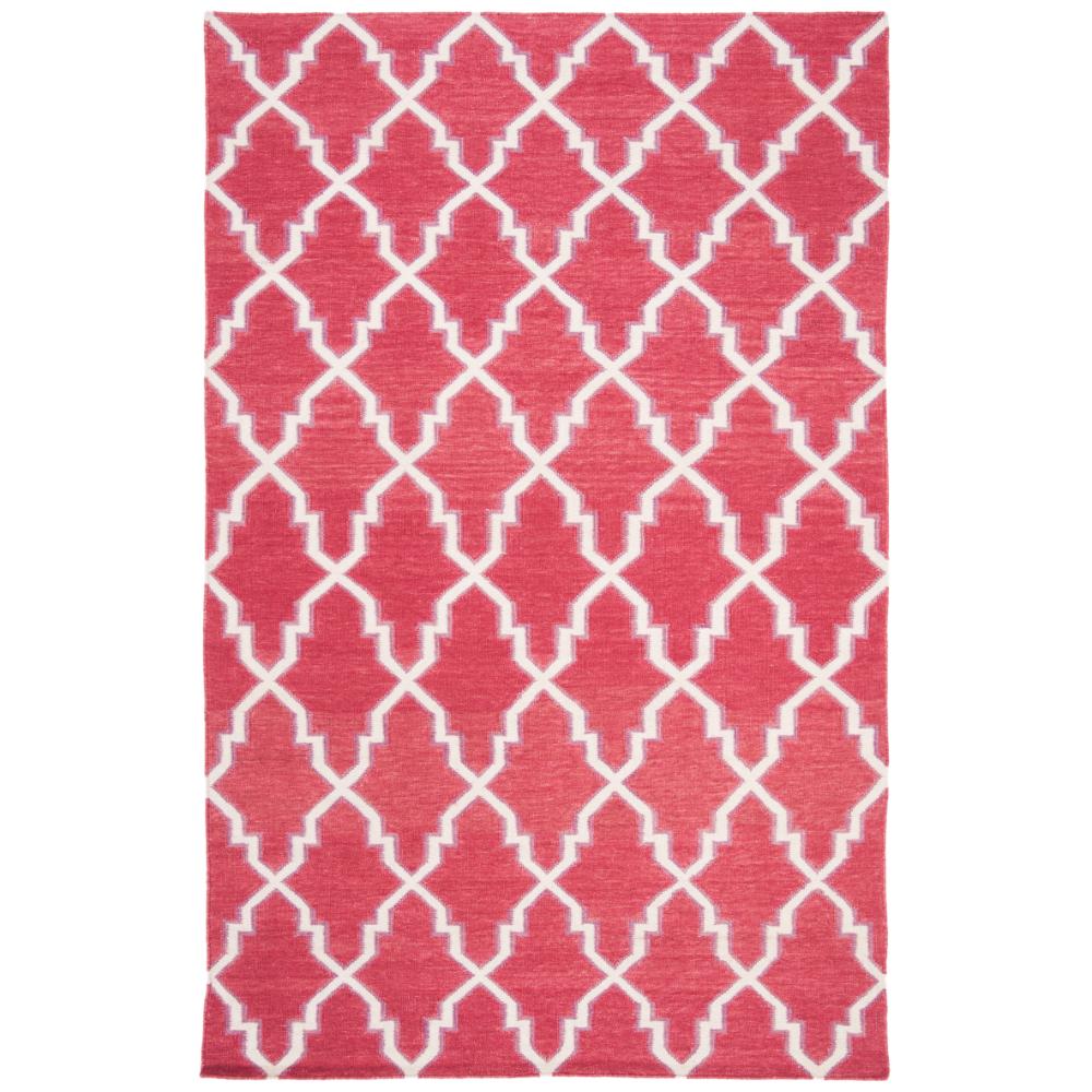 Safavieh DHU564A-4 Dhurries Area Rug in Red / Ivory
