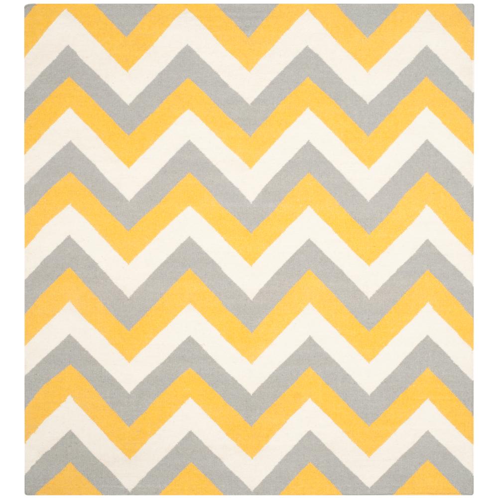 Safavieh DHU640A-6SQ DHURRIES Indoor in GOLD / GREY