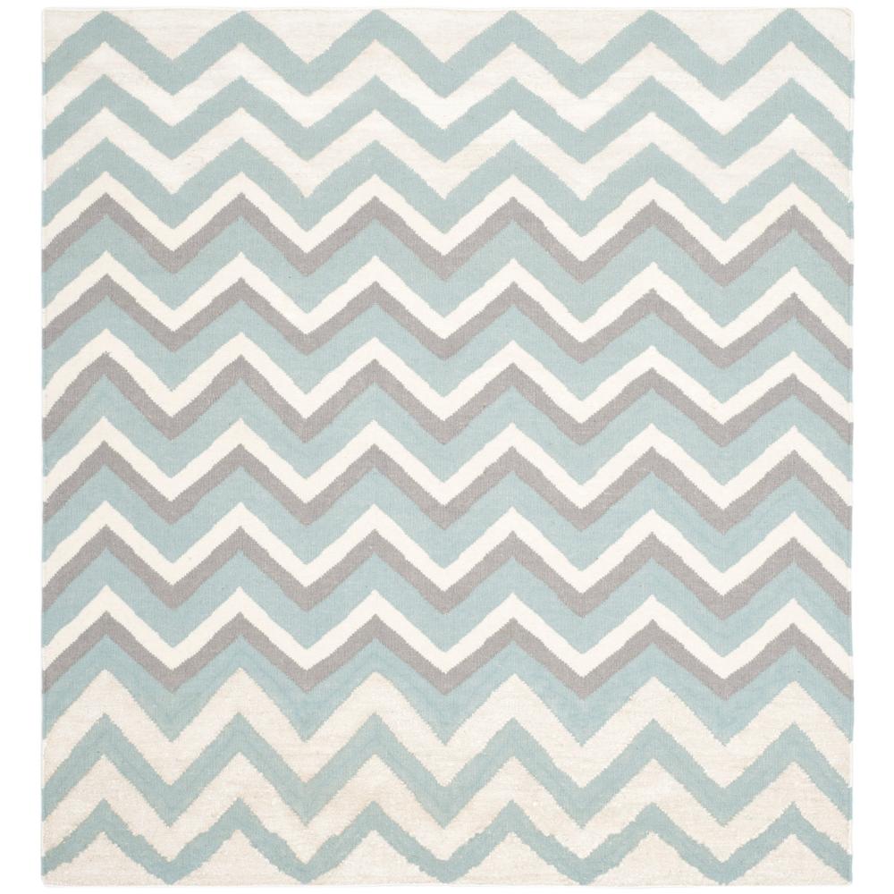 Safavieh DHU646A-6SQ DHURRIES Indoor in BLUE / WHITE