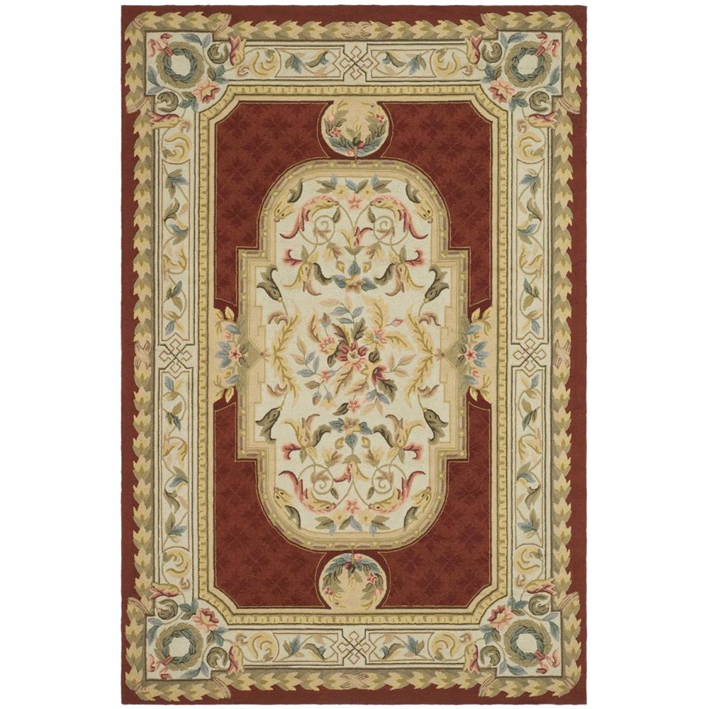 Safavieh EZC755A-210 Easy Care Hand Hooked Indoor Rug in Ivory / Red