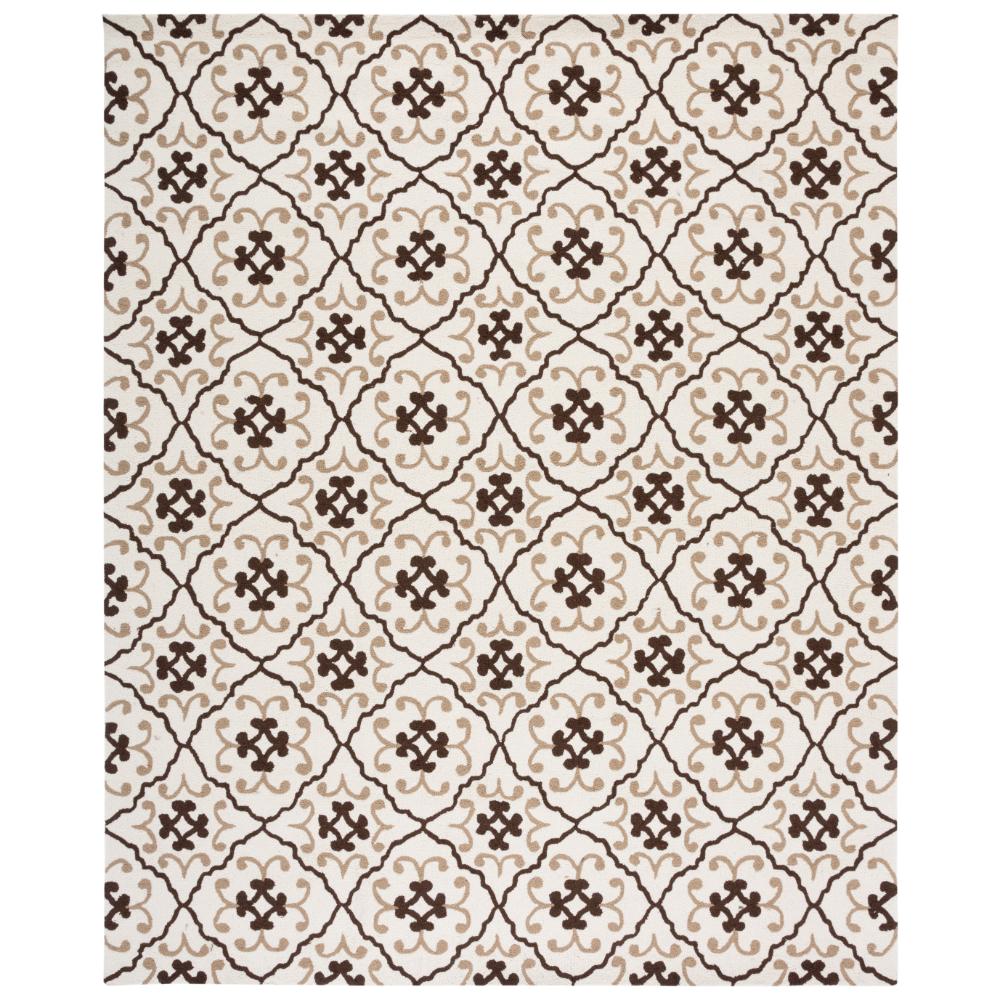 5' x 8' Grey Safavieh Four Seasons Collection FRS234M Hand-Hooked Floral Area Rug Ivory 