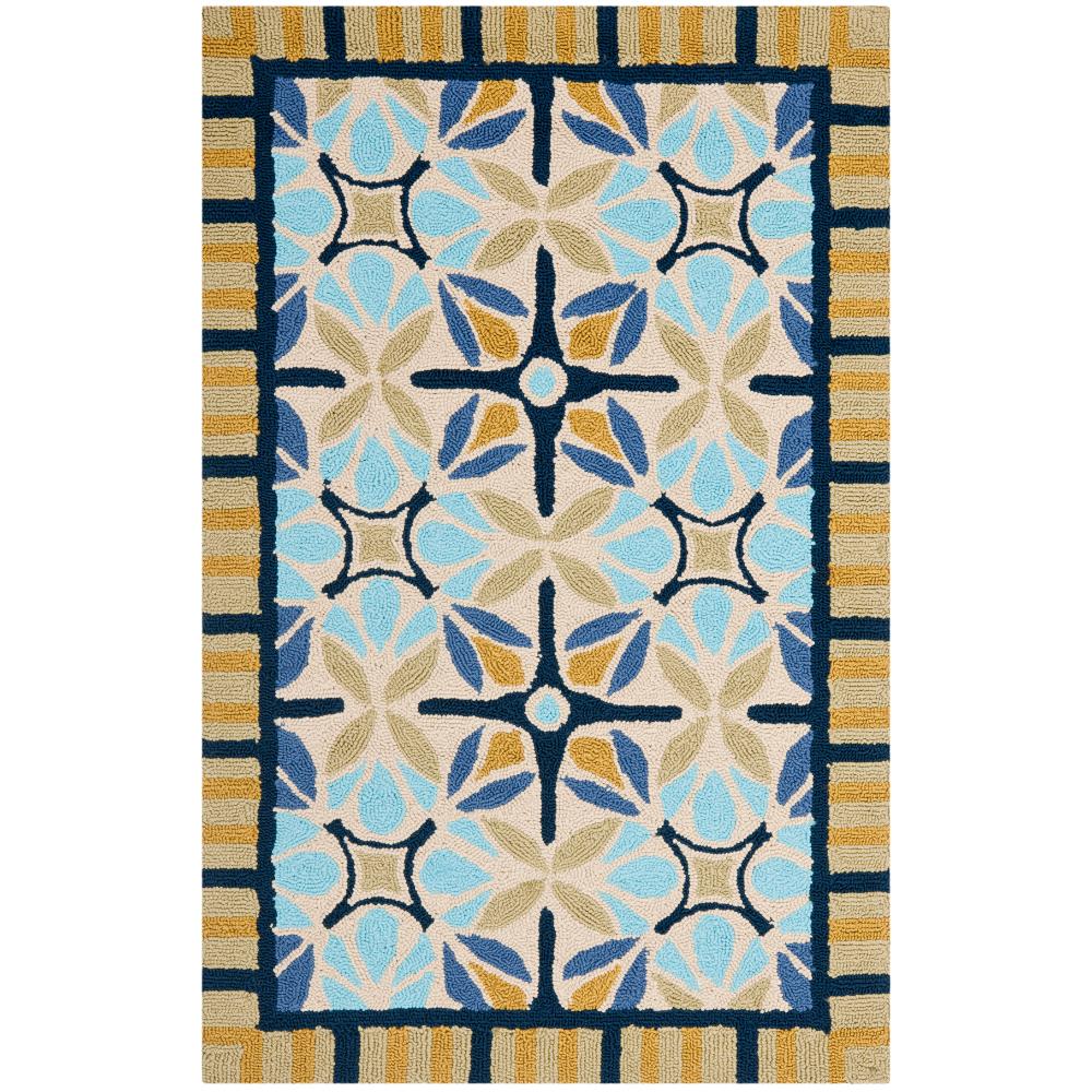 Safavieh FRS449A-24 FOUR SEASONS Indoor/Outdoor in TAN / BLUE