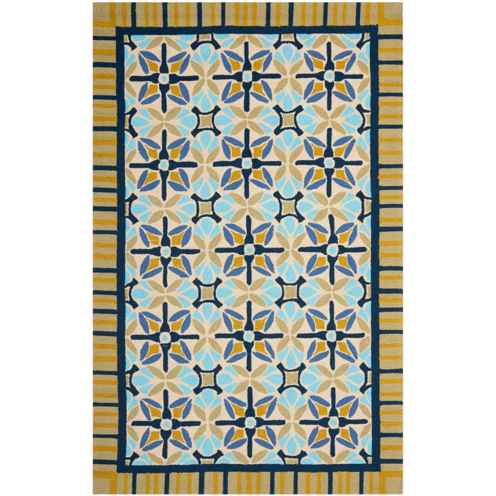 Safavieh FRS449A-8 FOUR SEASONS Indoor/Outdoor in TAN / BLUE