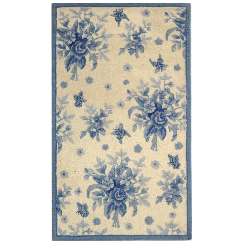 Safavieh HK250A-8 Chelsea  Area Rug in IVORY / BLUE