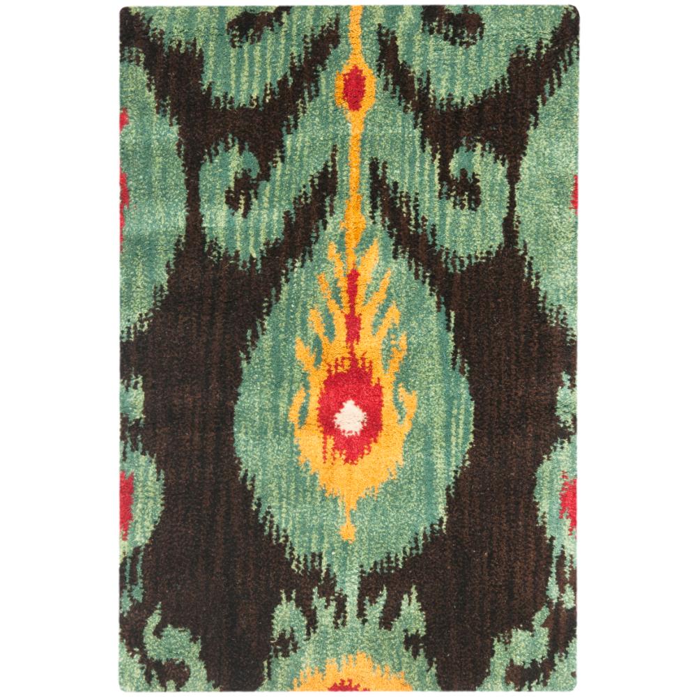 Safavieh IKT219A-6R Ikat Area Rug in Charcoal / Blue