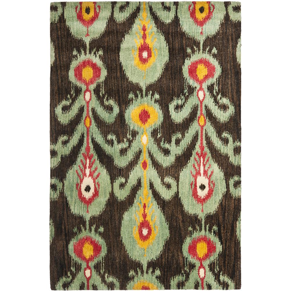Safavieh IKT219A Ikat Area Rug in Charcoal / Blue