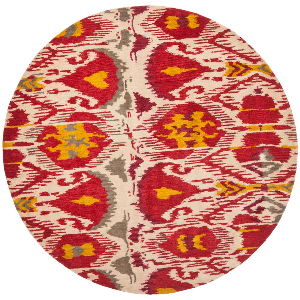 Safavieh IKT226A Ikat Area Rug in Ivory / Red