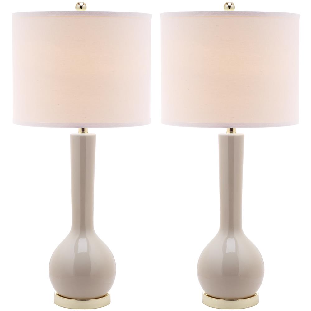 Safavieh LIT4091F-SET2 GOLD BASE AND NECK MAE 30.5-INCH H LONG NECK CERAMIC TABLE LAMP