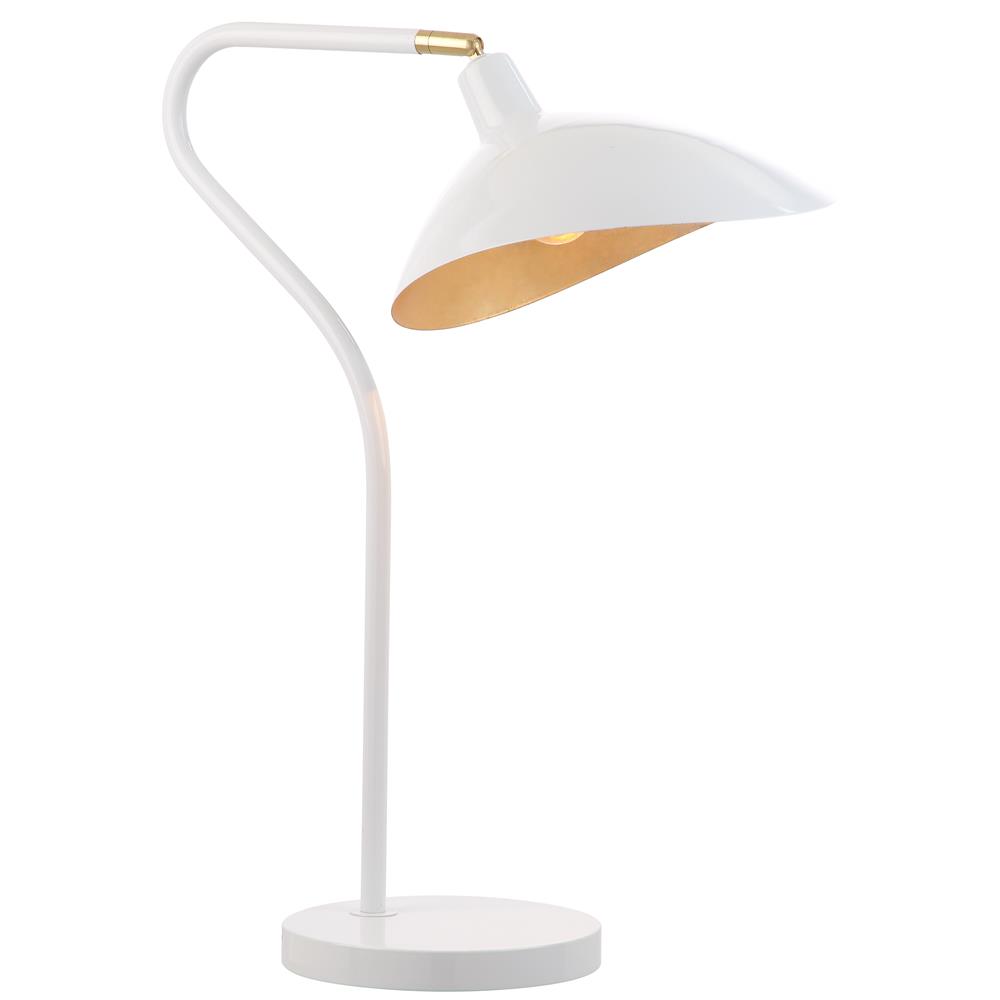 Safavieh LIT4360A WHITE/GOLD GISELLE  30-INCH H ADJUSTABLE TABLE LAMP