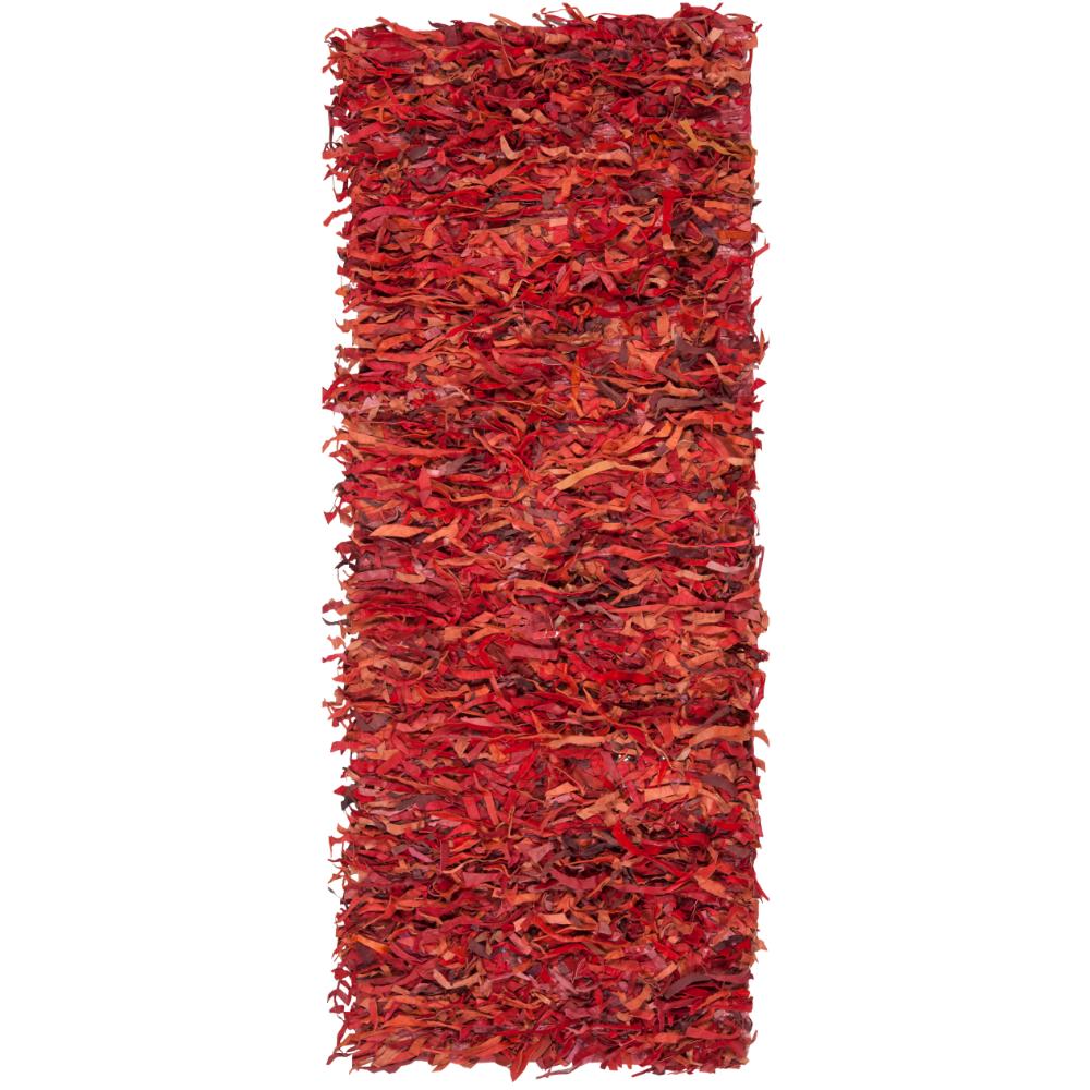 Safavieh LSG511D-29 Leather Shag Area Rug in RED