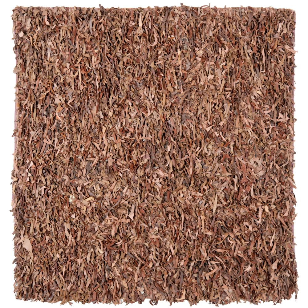 Safavieh LSG511K-6SQ Leather Shag Area Rug in BROWN