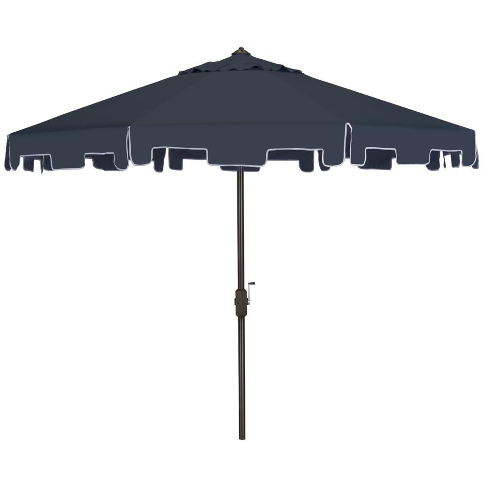 Safavieh PAT8000A Zimmerman 9 Ft Crank Market Umbrella With Flap